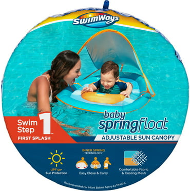SwimWays Baby Spring Float Sun Canopy 9-24 Month Swim Step 1 Pink 11680 for sale online